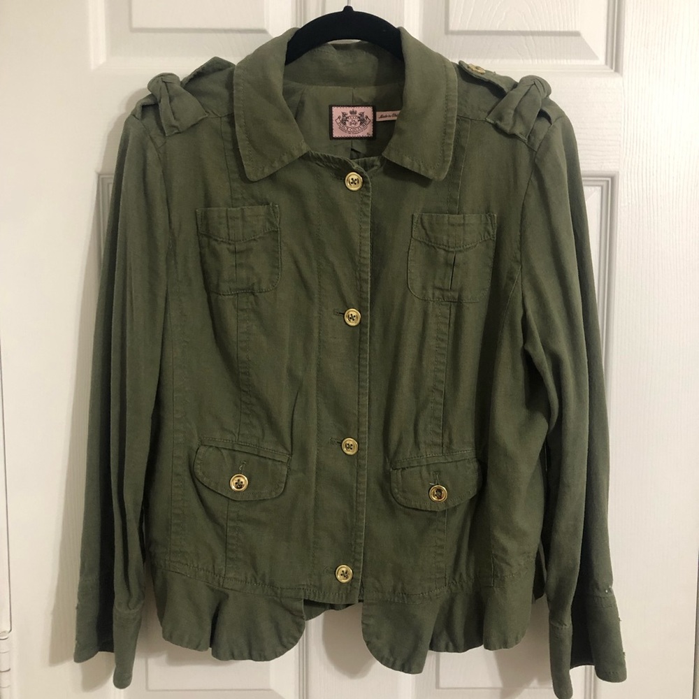 🛑✋🔥 SALE Juicy Couture Military Cropped Jacket sz XL